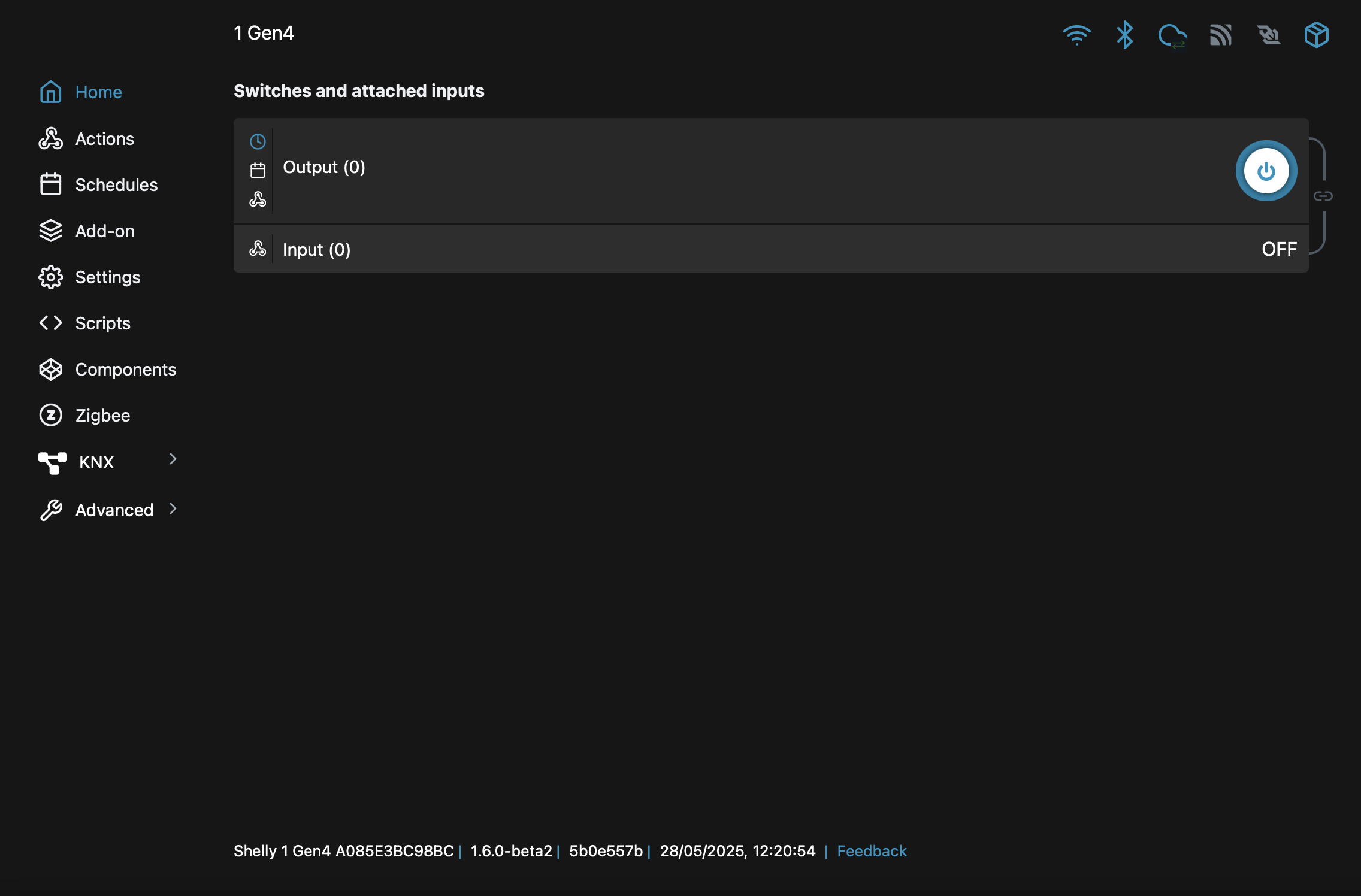 Shelly 1 Mini Gen4 web interface guide